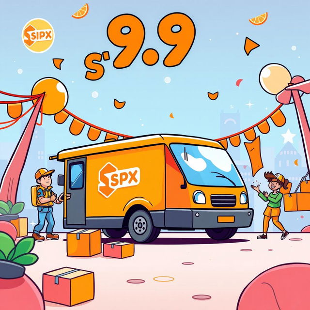 A lively and colorful cartoon-style design for the SPX Shopee 9