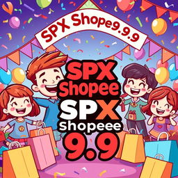 A lively and colorful cartoon-style design for the SPX Shopee 9