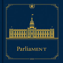 A sophisticated and elegant book cover for a parliamentary book