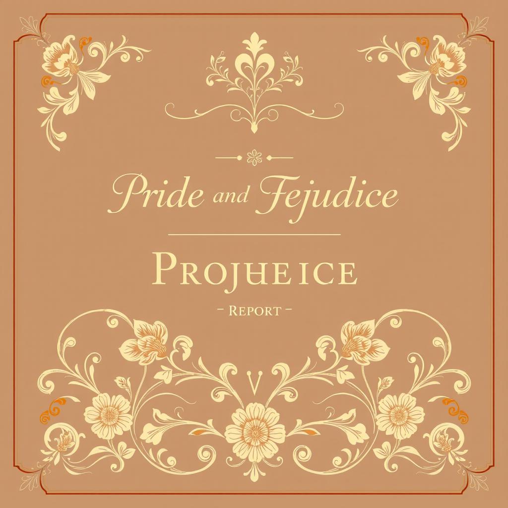 A detailed and elegant cover for a report on 'Pride and Prejudice'