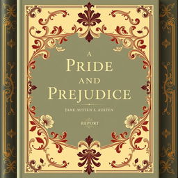 A detailed and elegant cover for a report on 'Pride and Prejudice'