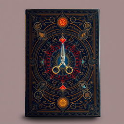 Create an intricate and magical book cover design inspired by Iranian carpets