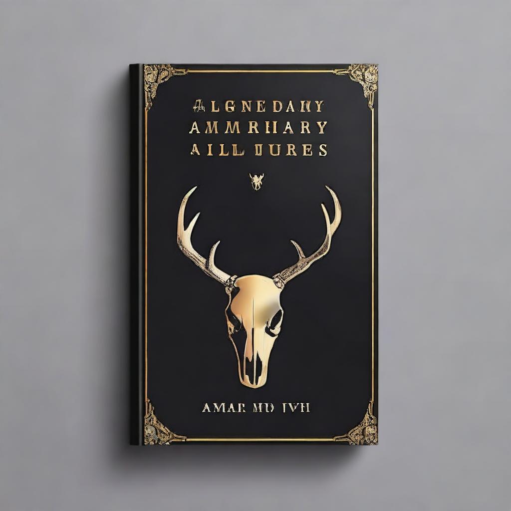 A minimalistic book cover with a foil deer skull