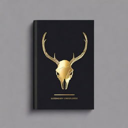 A minimalistic book cover with a foil deer skull