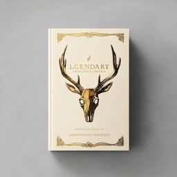 A minimalistic book cover with a foil deer skull