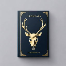 A minimalistic book cover with a foil deer skull