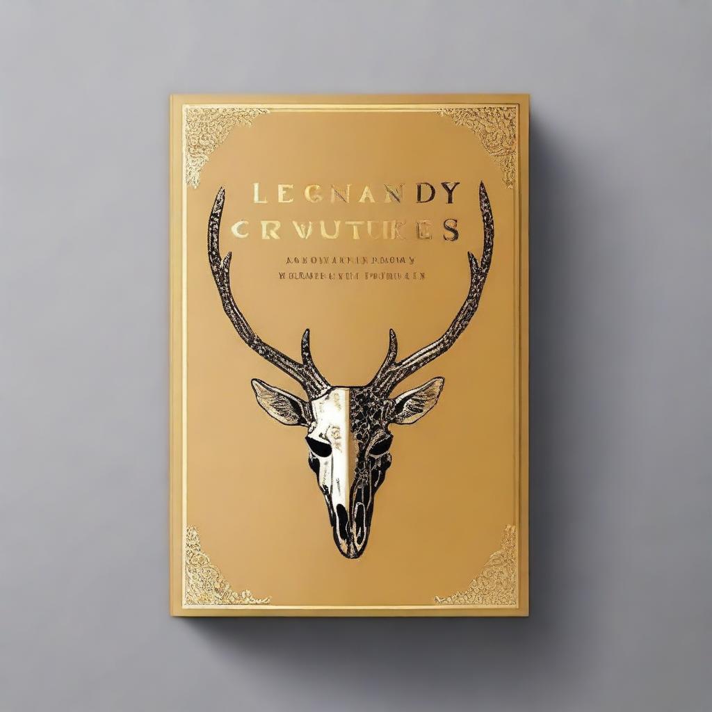 A minimalistic book cover with a foil deer skull