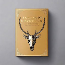 A minimalistic book cover with a foil deer skull