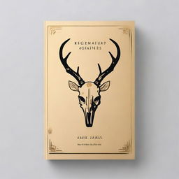 A minimalistic book cover with a foil deer skull