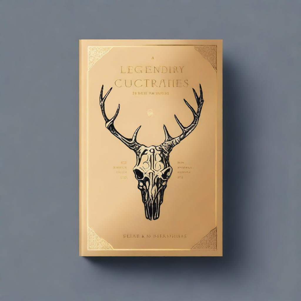 A minimalistic book cover with a foil deer skull