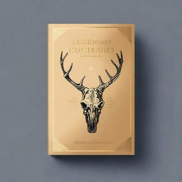 A minimalistic book cover with a foil deer skull