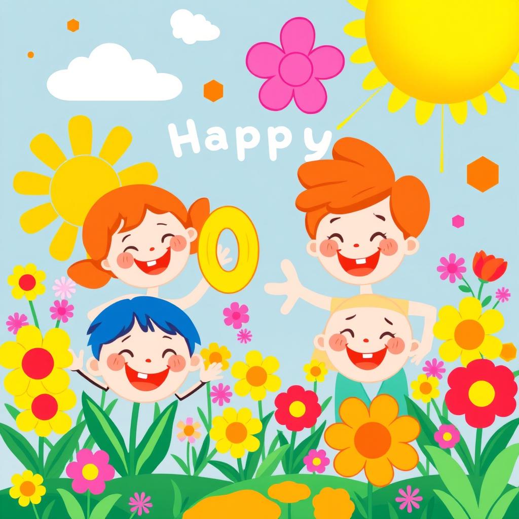 Generate a vibrant and colorful image with a whimsical and joyful theme, suitable for all audiences and ages