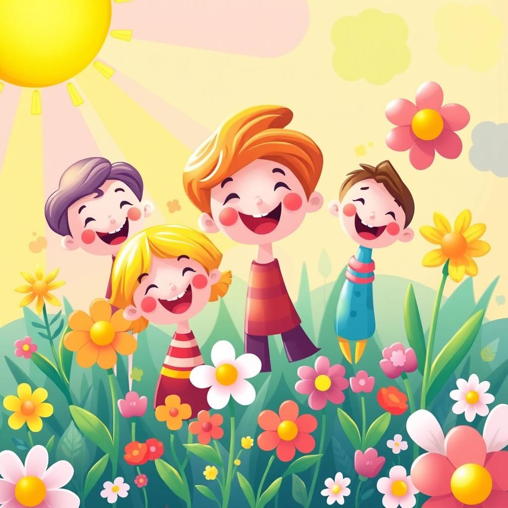 Generate a vibrant and colorful image with a whimsical and joyful theme, suitable for all audiences and ages