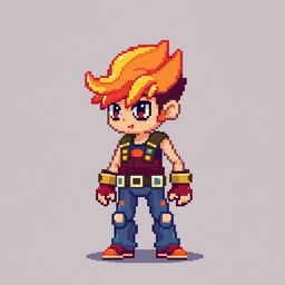 Create a character in pixel art style