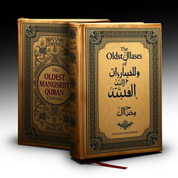 Create an image of a book titled 'Oldest Manuscript of Quran' written by Golam Mahammad