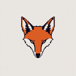 Create an extremely minimalistic pixel art of a fox head