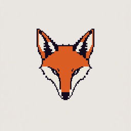 Create an extremely minimalistic pixel art of a fox head