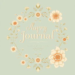 A beautifully designed journal cover featuring elegant typography, intricate floral patterns, and a serene color palette