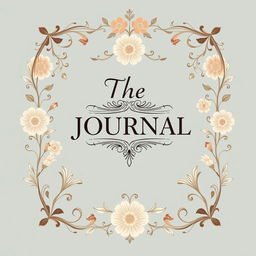 A beautifully designed journal cover featuring elegant typography, intricate floral patterns, and a serene color palette