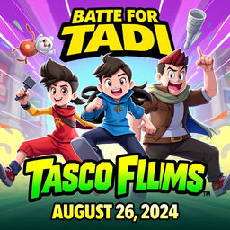 Create an image featuring characters Liy, Naily, and Taco from the show Battle For BFDI