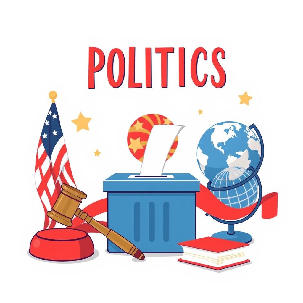 Create a book cover illustration that represents the theme of politics