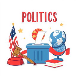 Create a book cover illustration that represents the theme of politics