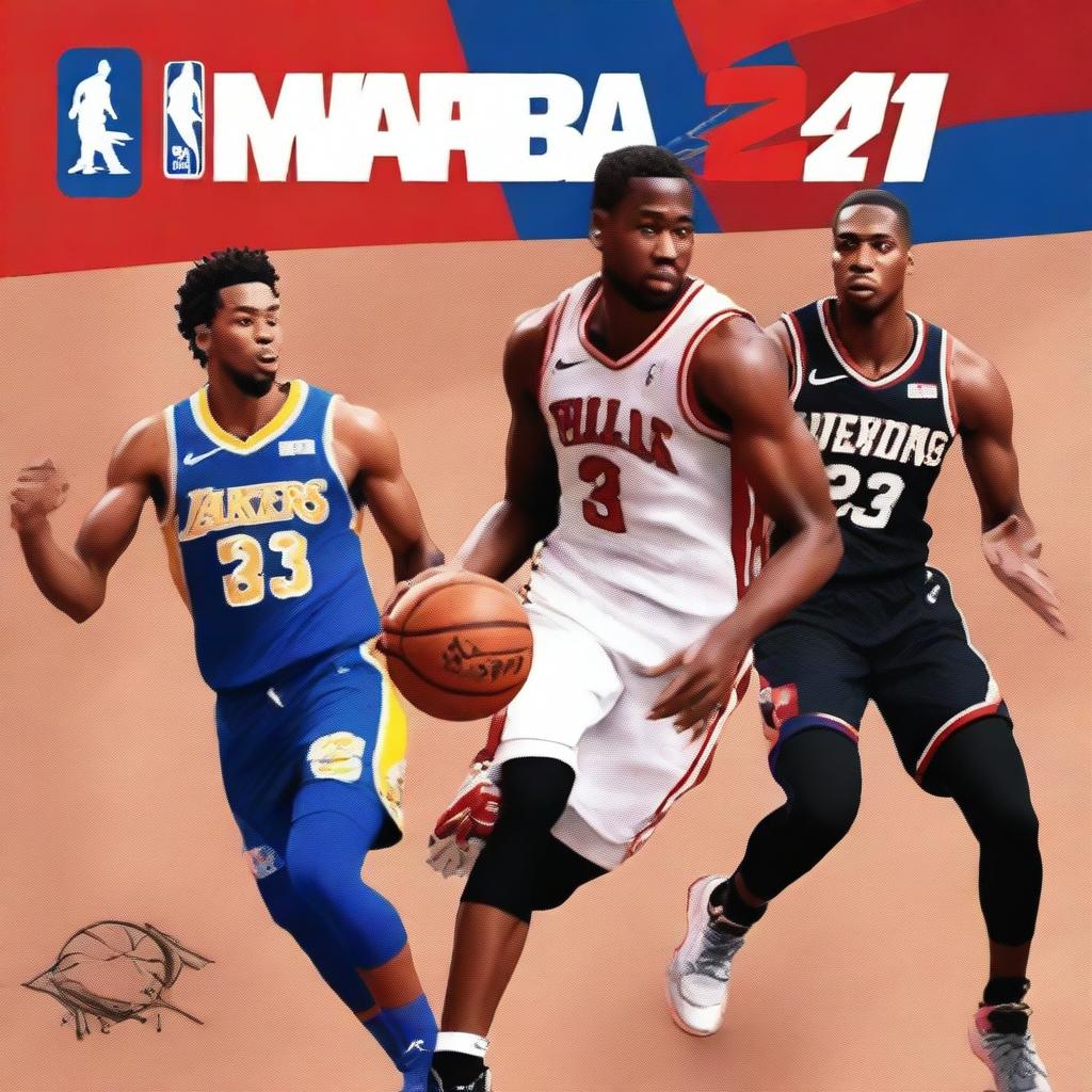 Create an image showcasing a basketball video game cover titled 'NBA&PBA2K24'