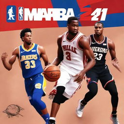 Create an image showcasing a basketball video game cover titled 'NBA&PBA2K24'