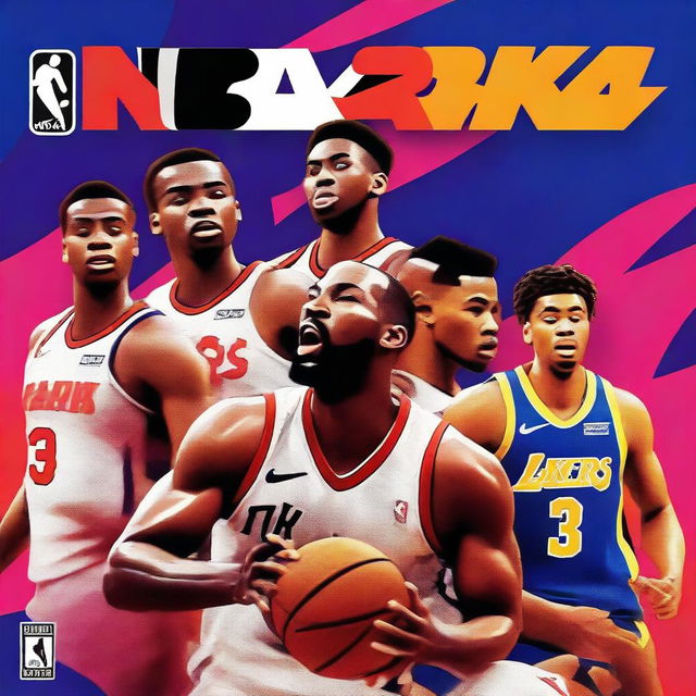 Create an image showcasing a basketball video game cover titled 'NBA&PBA2K24'