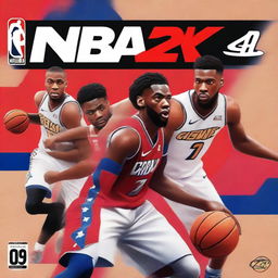 Create an image showcasing a basketball video game cover titled 'NBA&PBA2K24'