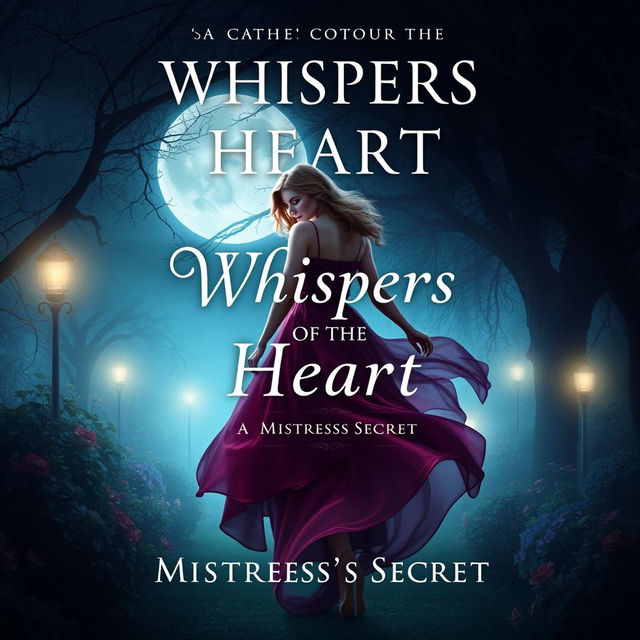 Create an enchanting book cover titled 'Whispers of the Heart: The Mistress's Secret'