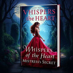 Create an enchanting book cover titled 'Whispers of the Heart: The Mistress's Secret'