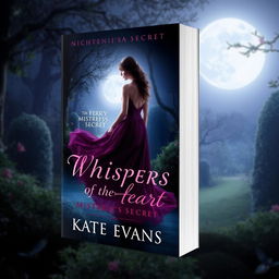 Design a captivating book cover titled 'Whispers of the Heart: The Mistress's Secret' by Kate Evans