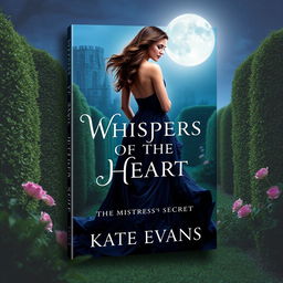 Design a captivating book cover titled 'Whispers of the Heart: The Mistress's Secret' by Kate Evans