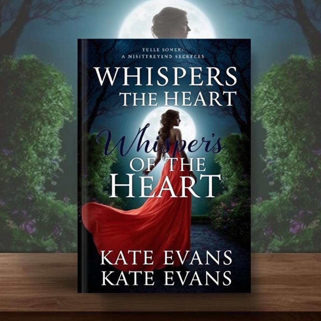 Design a captivating book cover titled 'Whispers of the Heart: The Mistress's Secret' by Kate Evans