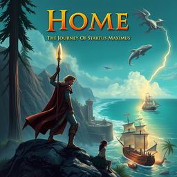 Create a YA fantasy adventure book cover for 'Home: The Journey Of Startus Maximus