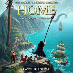 Create a YA fantasy adventure book cover for 'Home: The Journey Of Startus Maximus