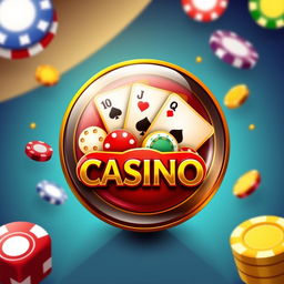 A vibrant and eye-catching button design for a casino