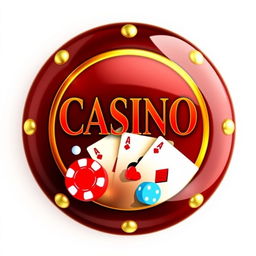 A vibrant and eye-catching button design for a casino