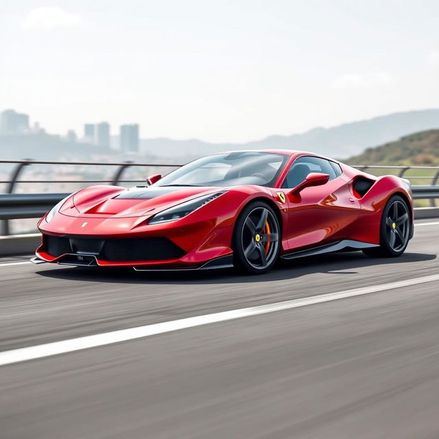 A high-quality image of the Ferrari SF90 Stradale, showcasing its sleek design and advanced technology