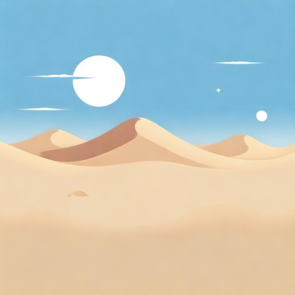 Logo featuring sand dunes under a clear sky