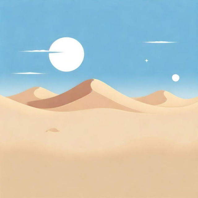 Logo featuring sand dunes under a clear sky