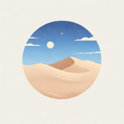 Logo featuring sand dunes under a clear sky