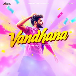 Create a vibrant and colorful song poster for the song titled 'Vandhana'