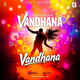 Create a vibrant and colorful song poster for the song titled 'Vandhana'