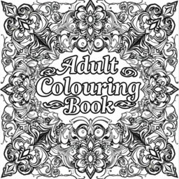 A detailed and intricate cover page for an adult colouring book