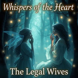 Create an image titled 'Whispers of the Heart: The Legal Wives' featuring a serene and mystical scene