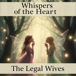 Create an image titled 'Whispers of the Heart: The Legal Wives' featuring a serene and mystical scene