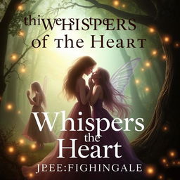 Create an image titled 'Whispers of the Heart: The Legal Wives by: Nightingale' featuring a serene and mystical scene