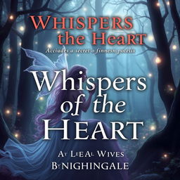 Create an image titled 'Whispers of the Heart: The Legal Wives by: Nightingale' featuring a serene and mystical scene